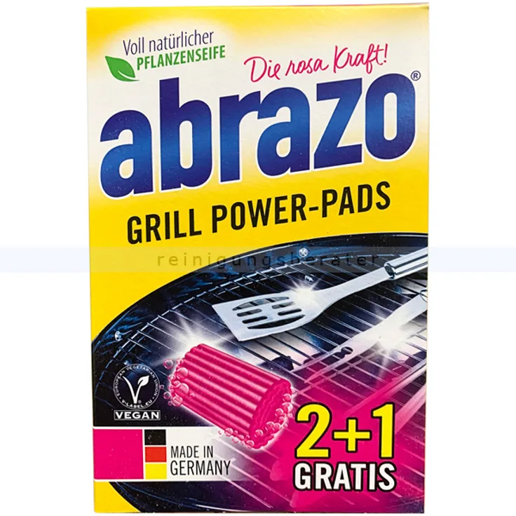 abrazo BIG 2 Plus 1 Reinigungskissen 3 Stück Grillreiniger Power Pads, extra groß und extra handlich
