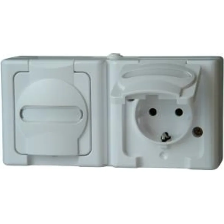 Kopp 131202003 Blue Electric Schutzkontakt-Steckdose, 2-Fach mit Deckel