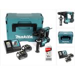 Makita DHR171RFJ 18 V 2-stufiger Brushless Akku Bohrhammer mit SDS Plus im Makpac + 2 x 3,0 Ah Akku + Ladegerät + 5 tlg. Hartmetall Bohrer Set für Mauerwerk und Beton