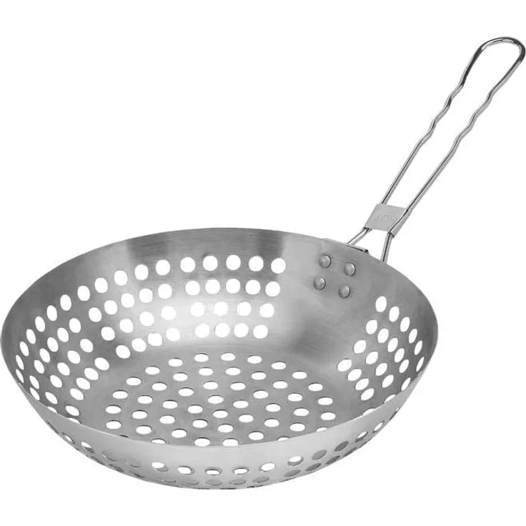 Grillwok Grill-Wok Pfanne Wokpfanne Edelstahl Grillen Wok