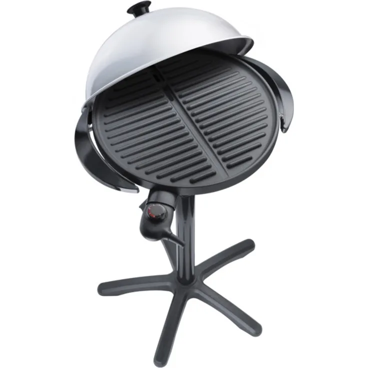 Steba BBQ-Grill VG 250, Große Grillplatte mit 40 cm Durchmesser, stufenlose Temperaturregelung, Low-Fat: Bratflüssigkeit läuft in eine Auffangschale ab, 1800 Watt