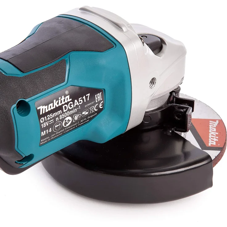 Makita DGA517Z Winkelschleifer 18,0 V mit Paddleschalter ohne Akku, ohne Ladegerät, 18 V 125 mm Akku – Bild 2