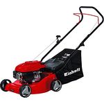 Einhell Benzin-Rasenmäher GC-PM 40 - 1,2 kW, 3-stufige Einzelrad-Höhenverstellung, klappbarer Führungsholm, stabiles Kunststoffgehäuse, Fangsack mit Füllstandsanzeige, für 800 m², 40 cm Schnittbreite