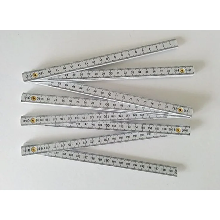 Zollstock 2m PVC weiss Meterstab Gliedermaßstab für Hand- und Heimwerker