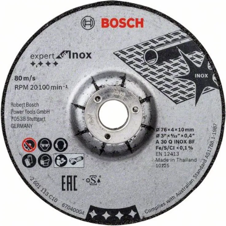 Schruppscheibe Expert for Inox A 30 Q INOX BF, 76 x 4 x 10 mm, 2 Stck