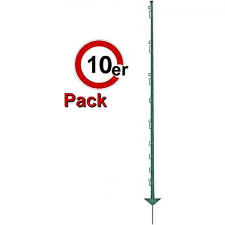 Göbel Weidezaunpfahl 105cm PP Copo GF Kunststoffpfahl mit Stahlnagel grün 10 Stü