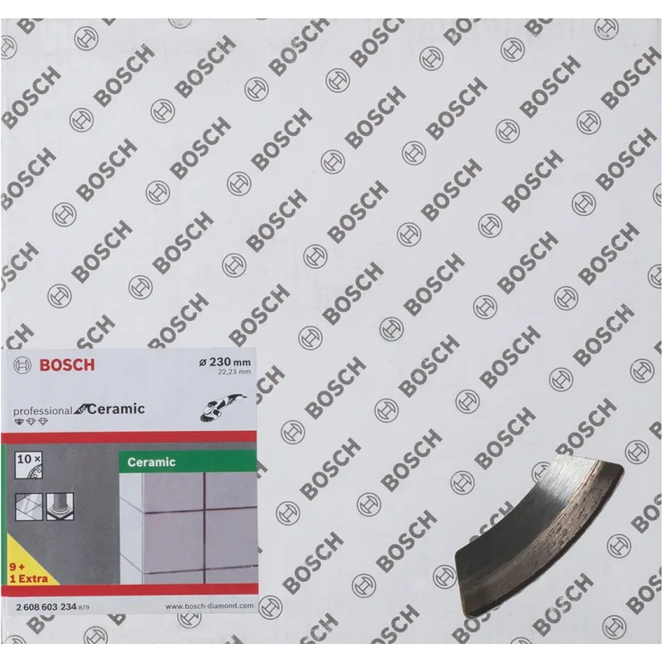 Bosch Professional 10 Stück Diamanttrennscheibe (für Keramik, Ø: 230 mm, BohrØ: 22,23mm, Zubehör für Winkelschleifer)