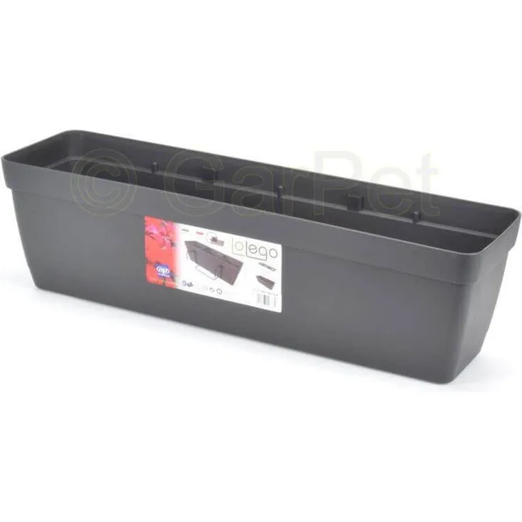 Geländerkasten inkl Halterung Wasserspeicher Balkon Geländer Blumen Kasten 50 cm anthrazit