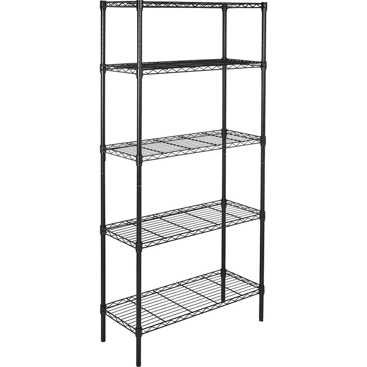 AmazonBasics Lagerregal mit 5 Regalböden, bis zu 160 kg pro Regalboden, Schwarz – Bild 1