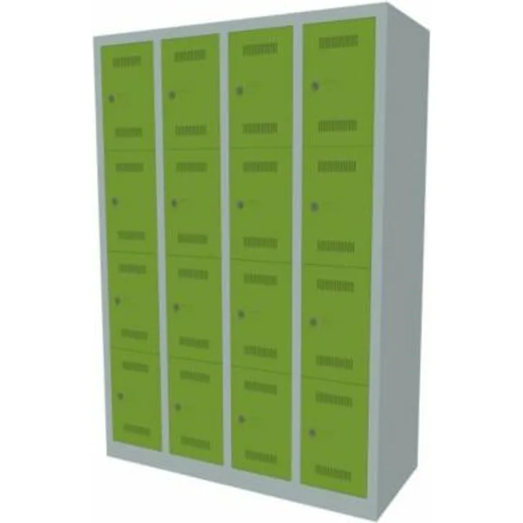 Certeo - Bisley MonoBloc Garderobenschrank - 4 Abteile Breite 300 mm, 16 Fächer |