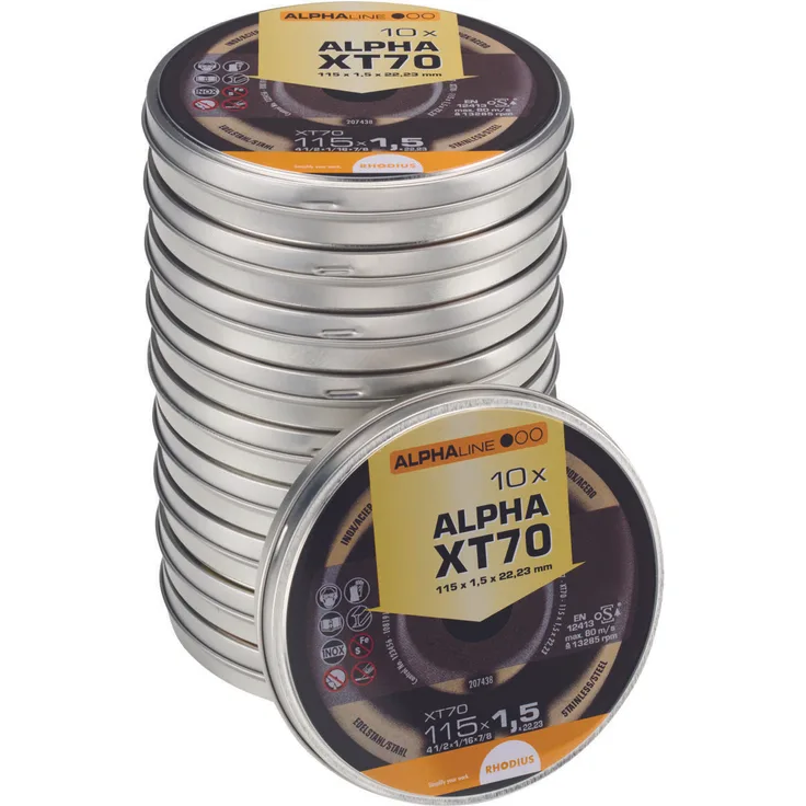 RHODIUS ALPHAline Extradünne Trennscheibe XT70 BOX 115 x 1,5 x 22,23 mm