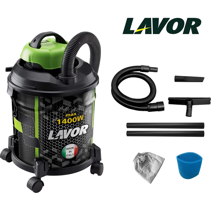 Lavorwash Jocker 1400 S Staubsauger (1400 W, Trocken- und Nasssauger, 20 l, 75 dB, Schwarz, Grün) beutellos 20 Liter – Bild 1