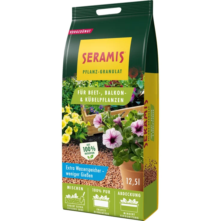 SERAMIS Pflanz-Granulat für Beet-, Balkon- & Kübelpflanzen, 12,5 Liter – Bild 1