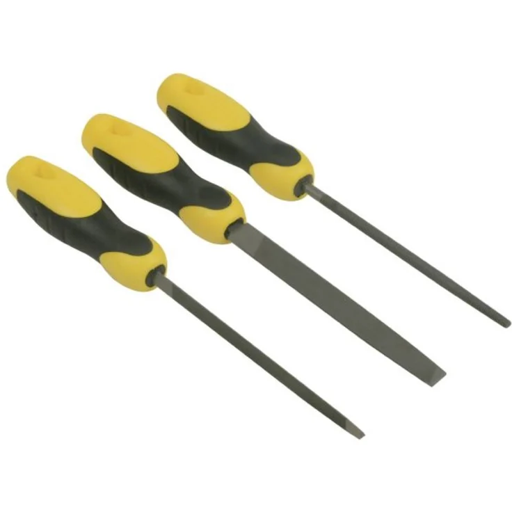 Stanley Feilen-Set, 3-teilig (150 mm Klingenlänge, Ansatz-, Halbrund-und Dreikantfeile mit Hieb 1) 0-22-445 – Bild 1