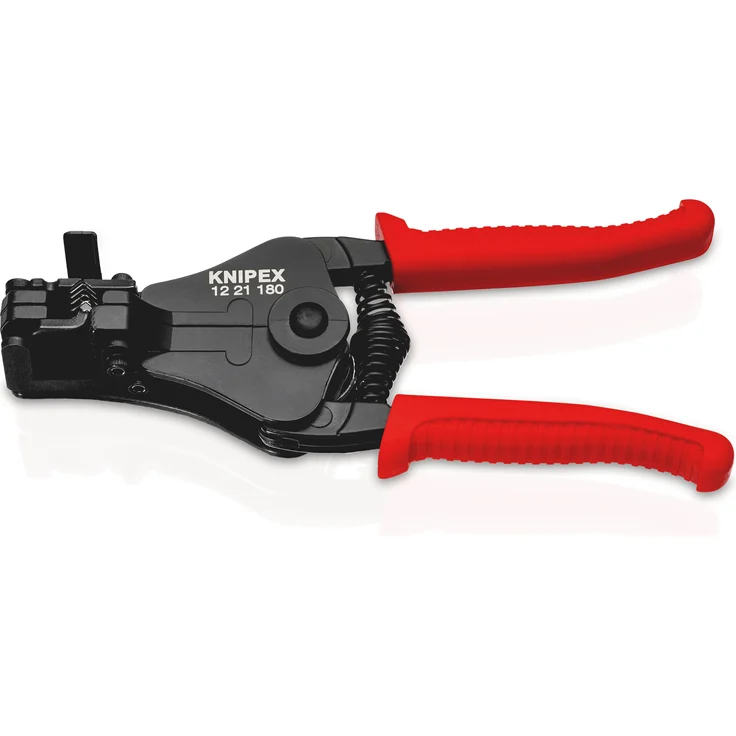 KNIPEX 12 21 180 Abisolierzange mit Formmessern schwarz lackiert mit Kunststoff-Griffhüllen 180 mm – Bild 2