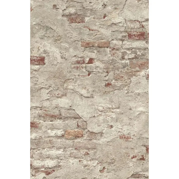 Rasch Tapeten 939323 Vliestapete in Stein-Optik ? 10,05m x 53cm (L x B) Vlies Tapete Rasch Kollektion Factory III, Beige, 10,05-0,53