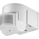 Goobay 95175 Infrarot Aufputz-Bewegungsmelder für Innen- und Außenbereich - 180° Arbeitsfeld - Reichweite bis 12m, Dreh--Neigbarer Erfassungsbereich - IP44 Schutzklasse - Spritzwasser geschützt - Weiß