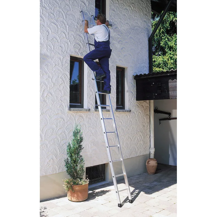 Aluminium Anlegeleiter Arbeitshöhe (max.): 3.3 m Günzburger Steigtechnik 11148 Silber 3.7 kg Silber