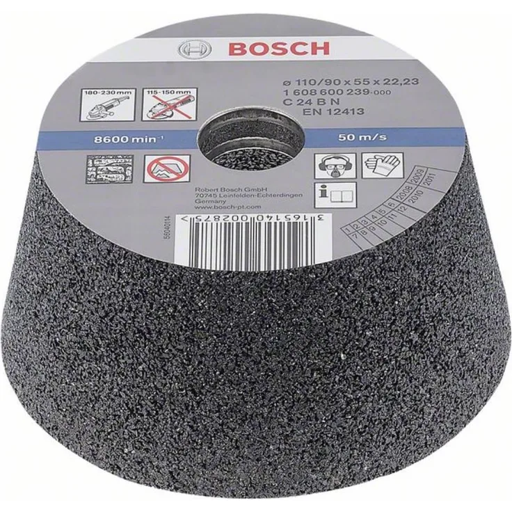 Bosch Professional Zubehör 1608600239 Schleiftopf, konisch 90 mm, 110 mm, 55 mm, 24