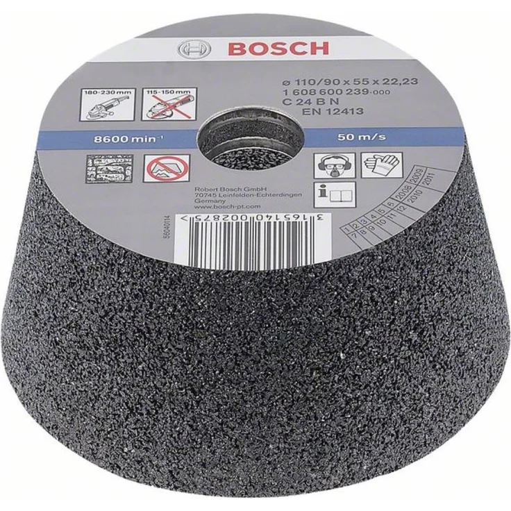 Bosch Professional Zubehör 1608600239 Schleiftopf, konisch 90 mm, 110 mm, 55 mm, 24 – Bild 1