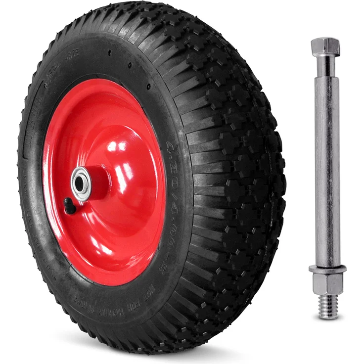 Schubkarren Rad Ersatzrad PU Gartenkarre 4.80/4.00-8 Ø 390mm 200 kg Schubkarrenreifen Achse Felge luftbereift – Bild 1