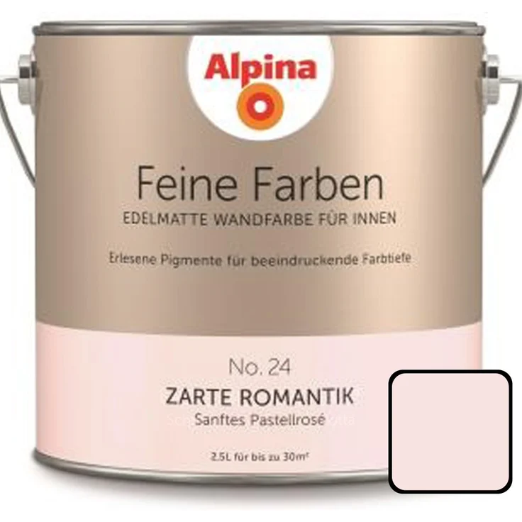 Alpina Feine Farbe No. 24 2,5 l, sanftes pastellrosa, Zarte Romantik – Bild 1