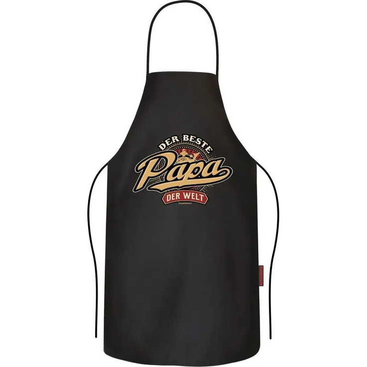 Grillschürze Bester Papa der Welt schwarz, 100% Baumwolle, Universalgröße für Erwachsene.