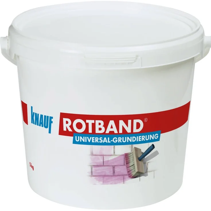 Knauf 4006379074440 Rotband Universal-Grundierung für optimale Haftung von Grundputzen und Spachtelmassen auf mineralischen Untergründen, Rosa, 5 kg – Bild 1