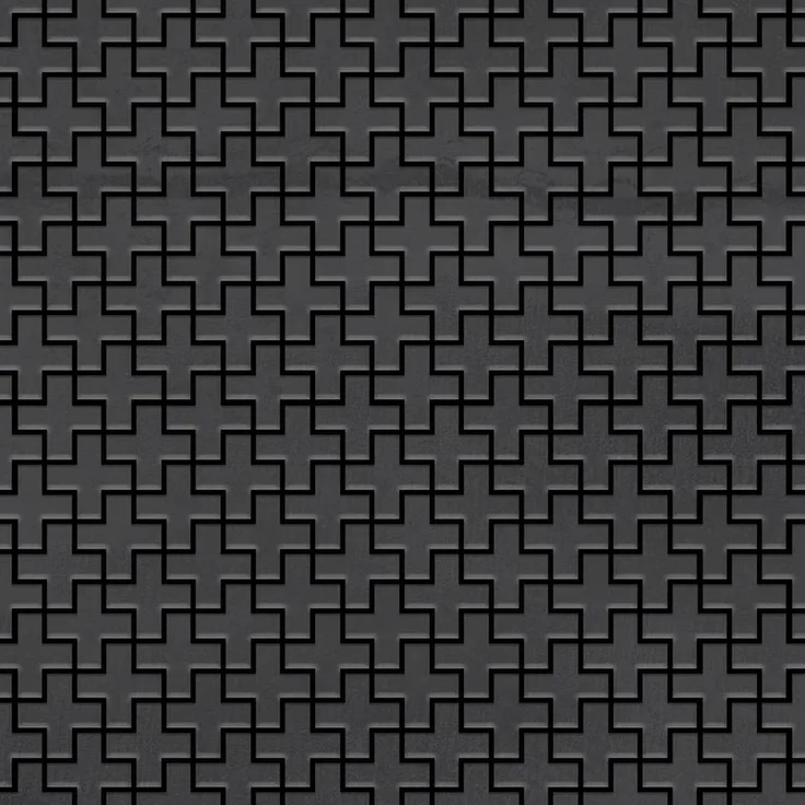 Mosaik Fliese massiv Metall Rohstahl gewalzt in grau 1,6mm stark ALLOY Swiss Cross-RS 0,88 m2