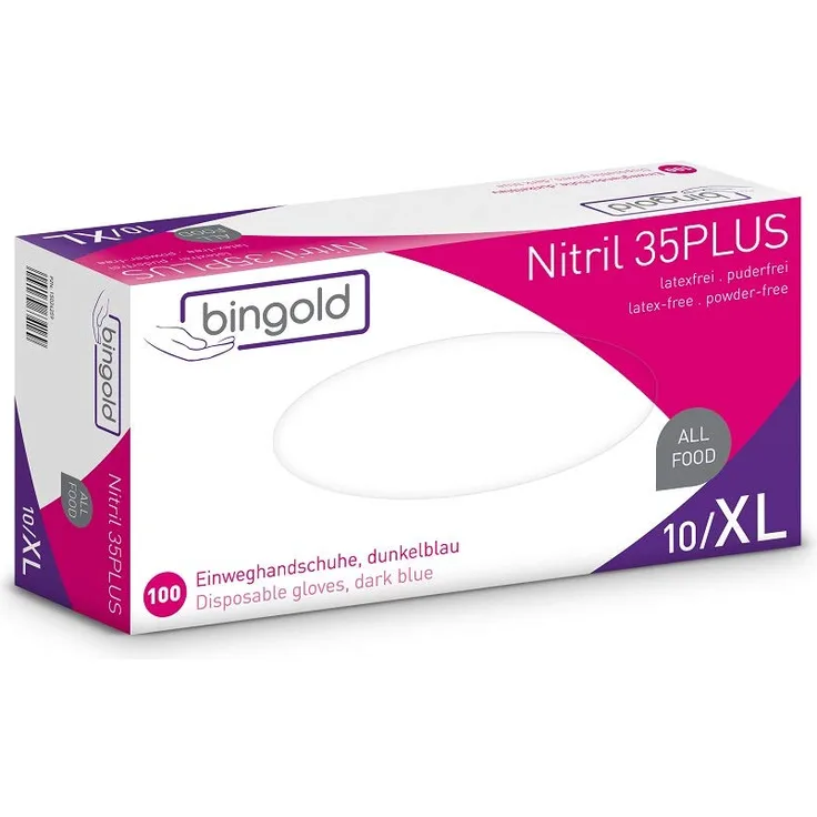 BINGOLD Einmalhandschuhe Nitril 35PLUS, blau, 10x100 Stück