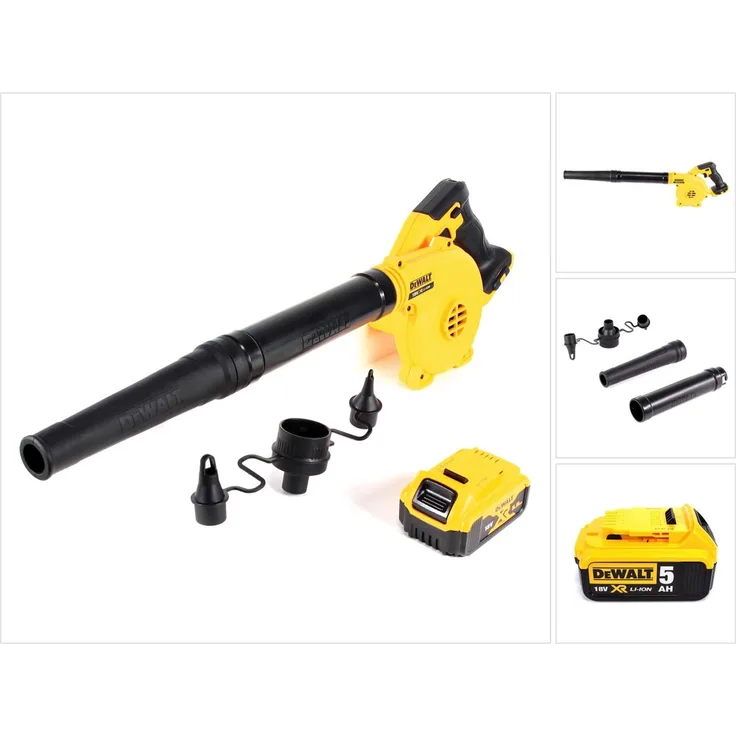 DeWalt DCV 100 N Akku Gebläse 18V plus 1x Akku 5,0Ah - ohne Ladegerät Laubbläser 265 Watt