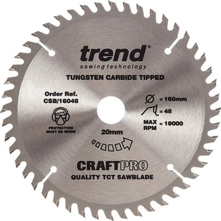 Trend - Craft Sägeblatt 160mm x 48 Zähne x 20mm - CSB-16048