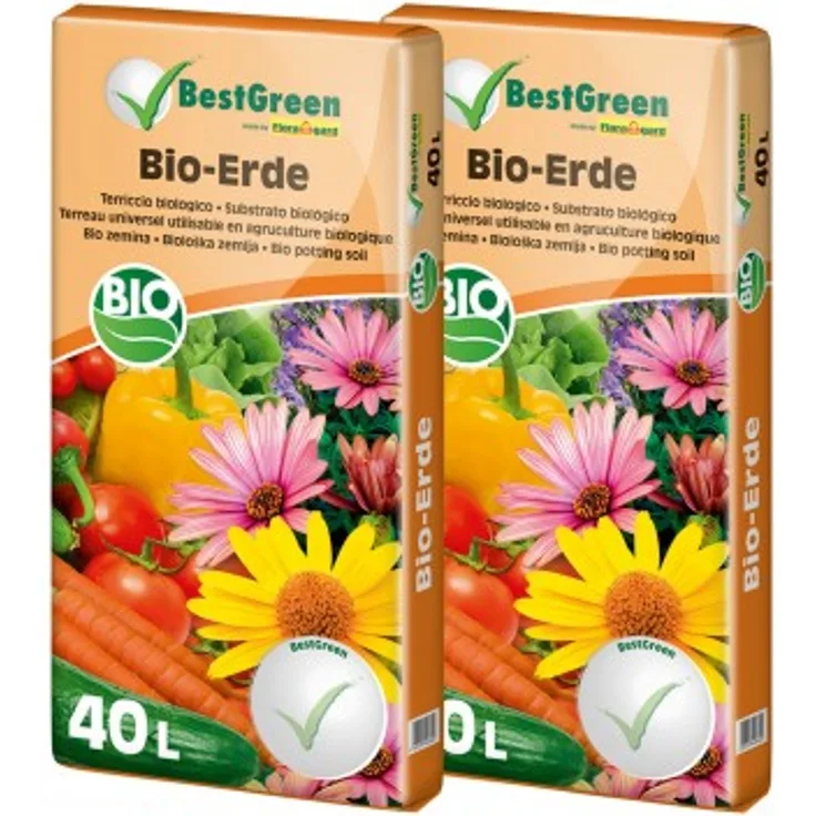 Floragard Best Green Bio Blumenerde 2x 40 Liter