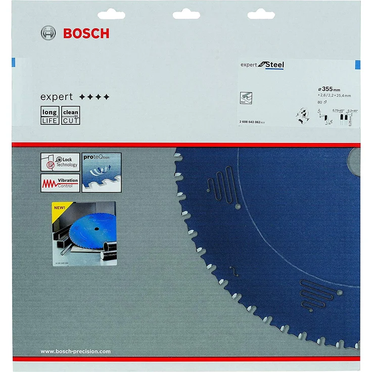 Bosch Professional Kreissägeblatt (für Stahl, AußenØ: 355mm, Bohrung: 25,4mm, Zubehör für Metall-, Kapp-, Gehrungssäge) – Bild 2
