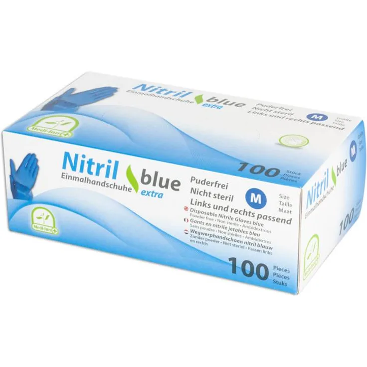 MEDI-INN Handschuhe Nitril Blue Extra Größe S 100 Stück