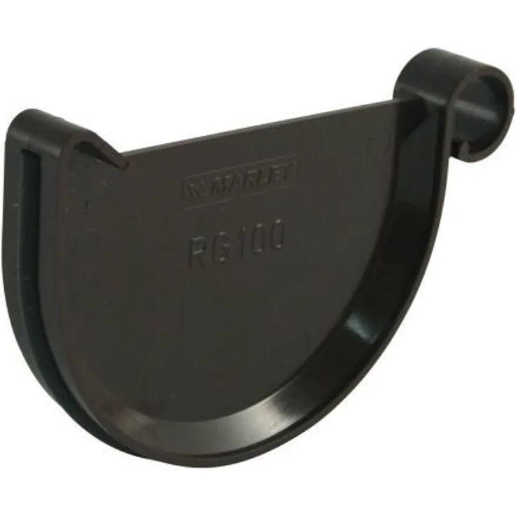 Marley Rinnen-Endstück NW 100 mm, für links und rechts, halbrund, braun 