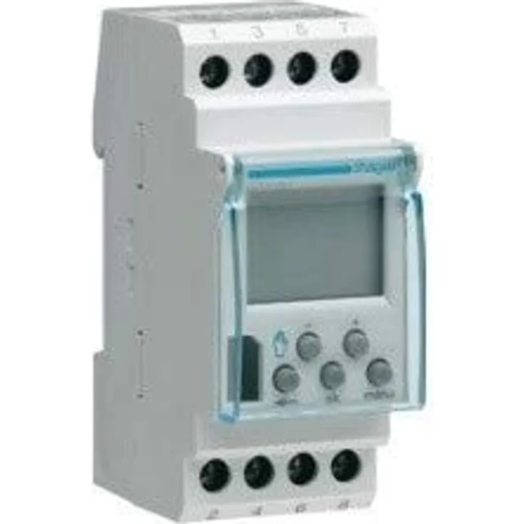 Hager Digitaler Zeitschaltuhr mit Wochenprogramm EG103 V, 1 Kanal, 56 Speicherplätze-12 24 V