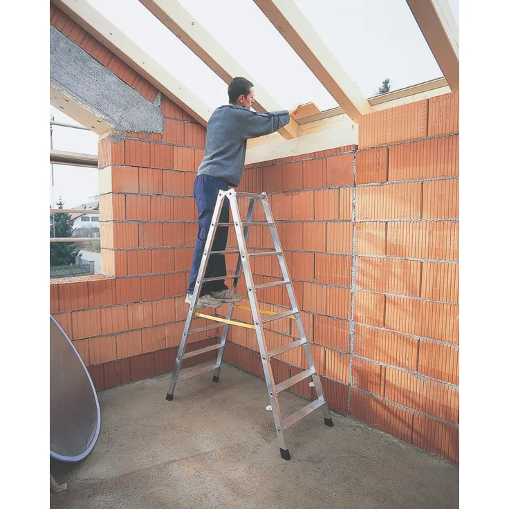 Zarges Z300 gebördelte Stufen-Stehleiter, Beidseitig begehbar, 2 x 3 Stufen, senkrechte Höhe 0,64 m