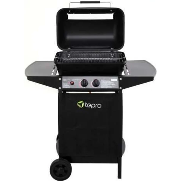 Tepro Lavasteingasgrill Irvine - Grillwagen mit Rollen, Schwarz – Bild 1
