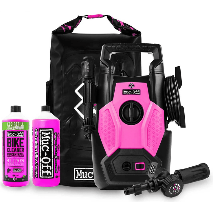 Muc Off Elektro-Hochdruckreiniger Pressure Washer Set - Schwarz pro Pink, 1.200 Watt Motorleistung