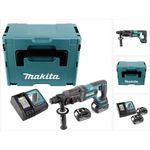 Makita DHR241 18 V Li-ion Akku Bohrhammer mit SDS-Plus Aufnahme im Makpac + 2x BL 1850 5,0 Ah Akku + DC 18 RC Schnellladegerät