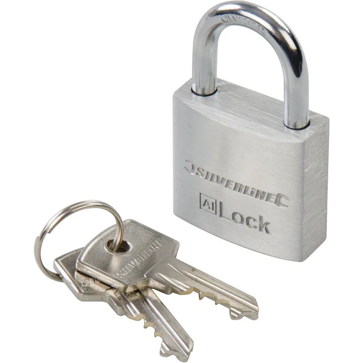 Silverline 536043 Aluminium-Vorhängeschloss 30 mm, Silver