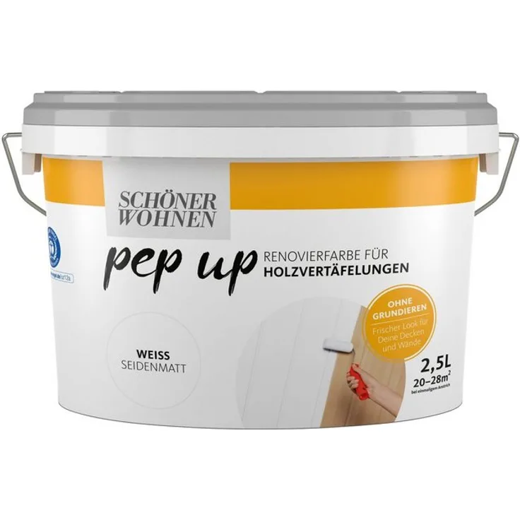 SCHÖNER WOHNEN-Kollektion Lack pep up - weiß , seidenmatt, für Holzvertäfelungen 2,5 l