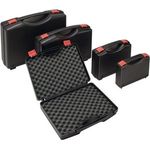 Quality Brand Transportbehälter Kunststoffkoffer PP schwarz Schaumstoffeinlage B185xT235xH48mm Transportkoffer