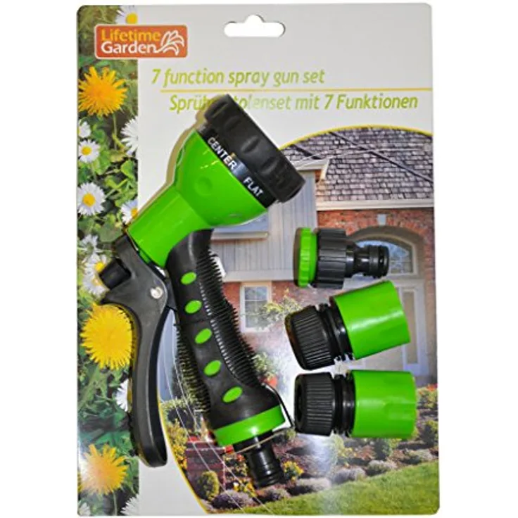 Lifetime 4-teiliges Gartenbewässerungsset, Bewässerungsbrause mit 7 Funktionen