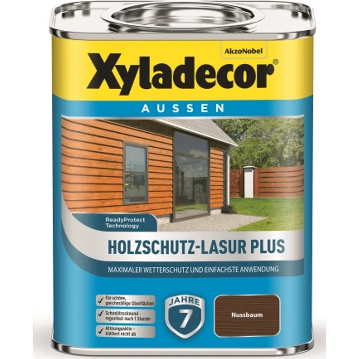 Xyladecor Holzschutz Lasur Plus NUSSBAUM 750 ml Nr. 5362554 Dünnschichtlasur