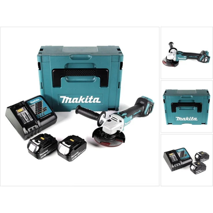 Makita DGA511RTJ Akku-Winkelschleifer 18 V - 5,0 Ah, 2 Akkus plus Ladegerät im MAKPAC 125 mm Akku – Bild 5