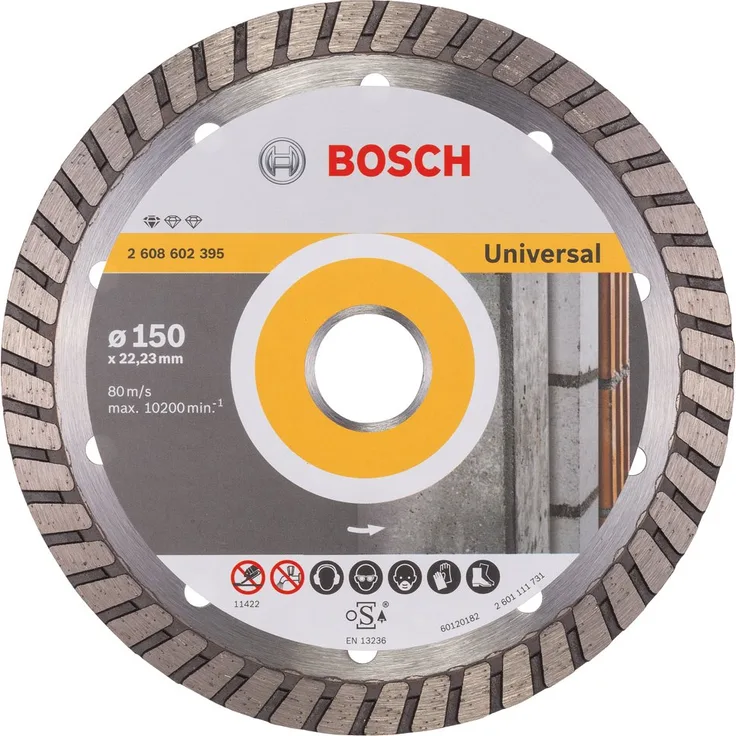 Bosch Professional Diamanttrennscheibe (für Stein, Ø: 150 mm, BohrungsØ: 22,23 mm, Zubehör für Winkelschleifer)