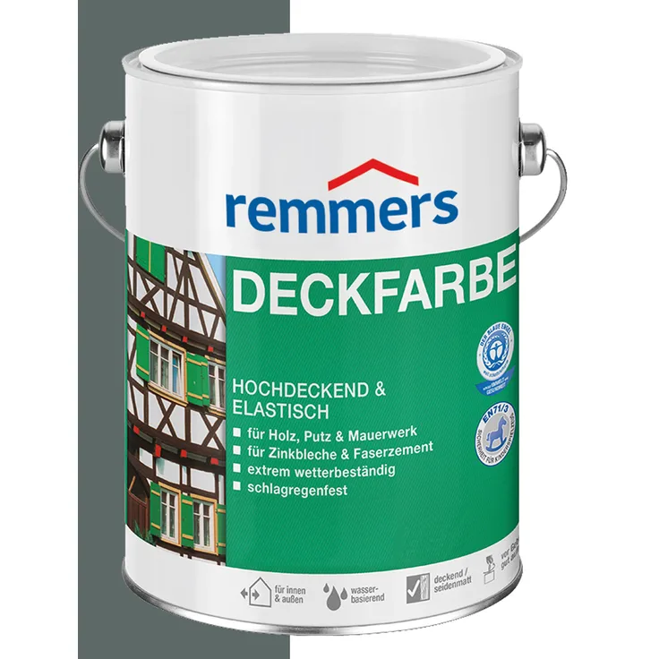 Remmers - Remmers Deckfarbe Dunkelgrau 2,5 L Eimer - grau