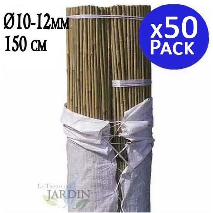 50 x Natural Bamboo Tutorial 150 cm, 10-12 mm Durchmesser. 50 Einheiten
